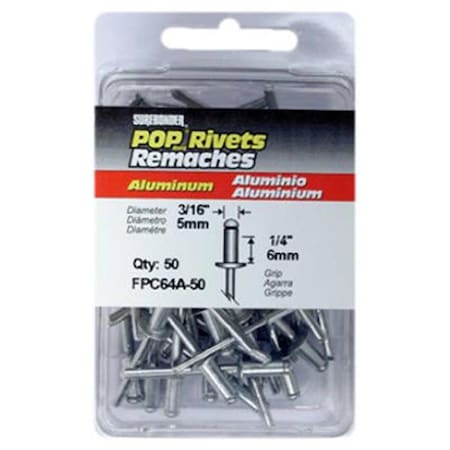 Fpc FPC64A-50 Surebonder Medium Aluminum Rivet, 50PK FP573150